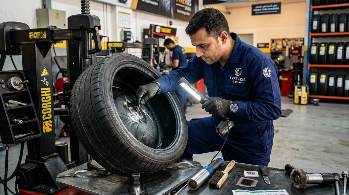 Mobile Flat Tyre & Puncture Repair in Al Barsha & Heights